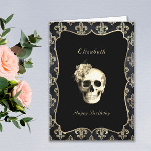 Crâne gothique Carte d'anniversaire personnalisée