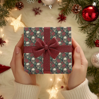 Crâne gothique Enveloppement de Noël Papier squele