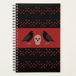 Crâne gothique et ravens du gardien Halloween