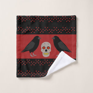 Crâne gothique et ravens du gardien Halloween