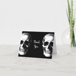 Crâne gothique Halloween Mariage Merci Notes