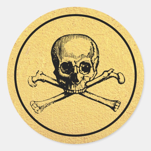 Crâne gothique | Sticker | Or (Devant)
