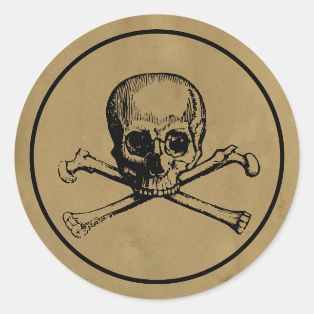 Crâne gothique | Sticker | Parchemin (Devant)