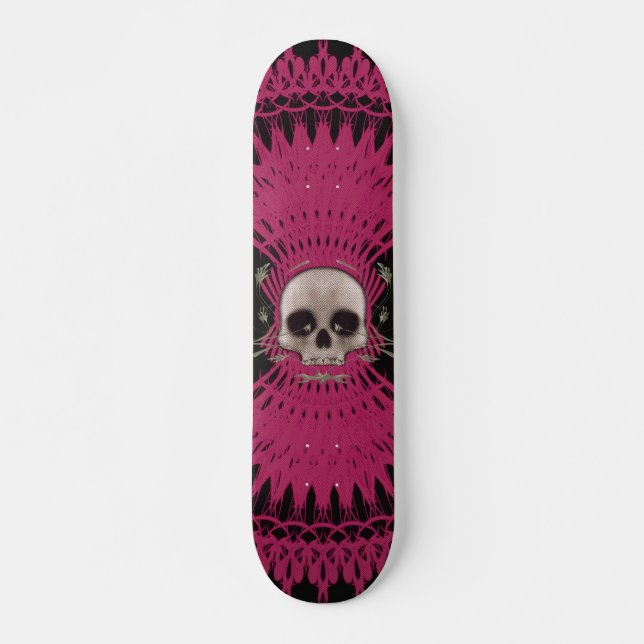 Crâne gothique Tribal Fractal Design : Skateboard  (Devant)
