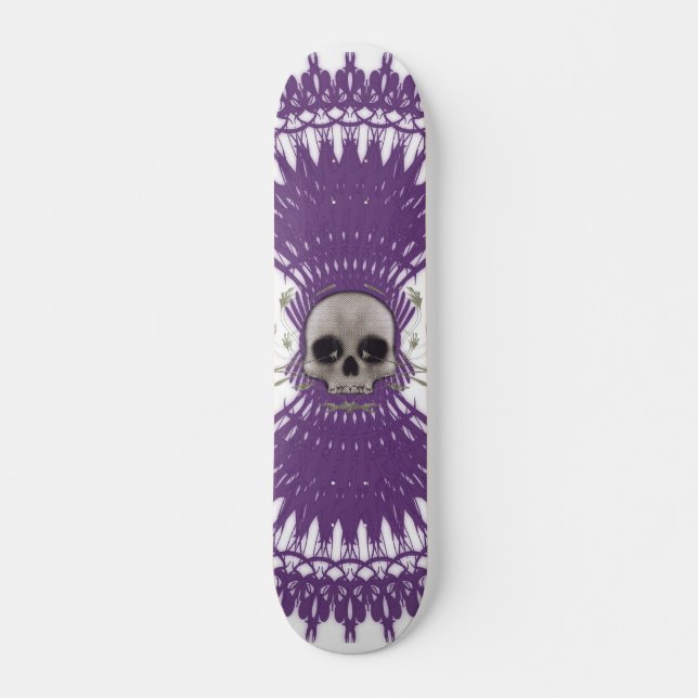Crâne gothique Tribal Fractal Design : Skateboard  (Devant)