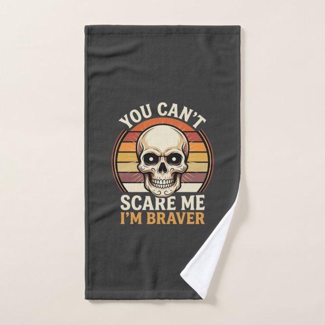 Crâne Halloween plus courageux Design Horreur Rétr (Serviette à main)