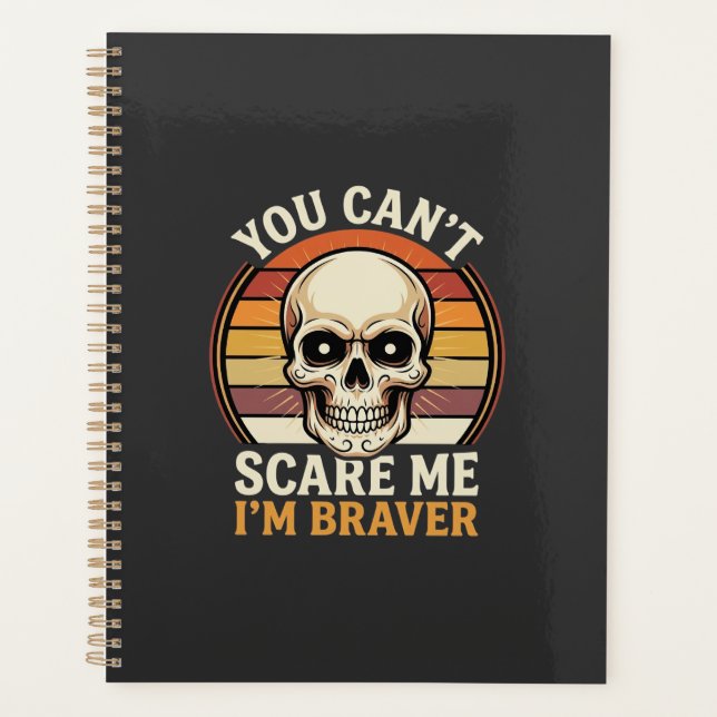 Crâne Halloween plus courageux Design Rétro Horreu (Devant)
