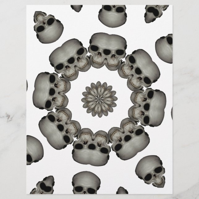 Crâne Humain Effrayant Mandala (Devant)