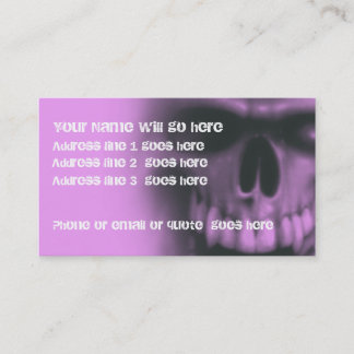 Crâne mauvais de Goth sur le carte de visite rose