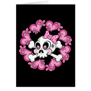 Crâne mignon et coeurs