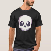 Crâne mignon masculin Kawaii Goth T-shirt Hallowee