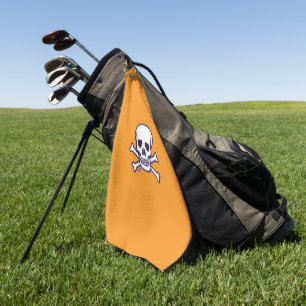 Crâne n Bones orange serviette de golf