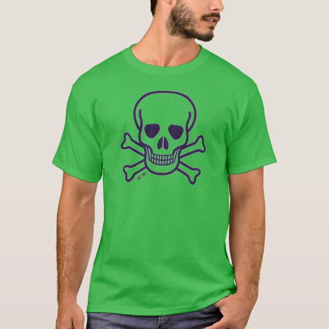 Crâne n os hommes vert clair T-shirt (Devant)