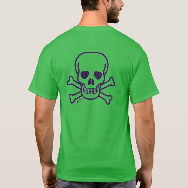 Crâne n os hommes vert clair T-shirt dos (Dos)