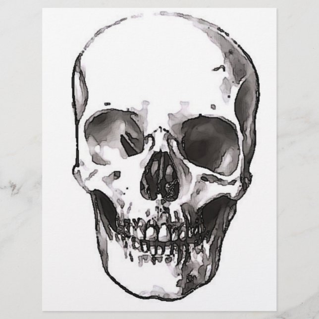 Crâne noir et blanc (Devant)