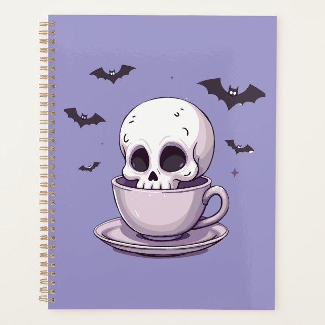 Crâne Pastel Goth dans une tasse à thé (Devant)