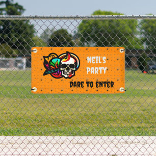 Crâne personnalisable effrayant Bannière Halloween
