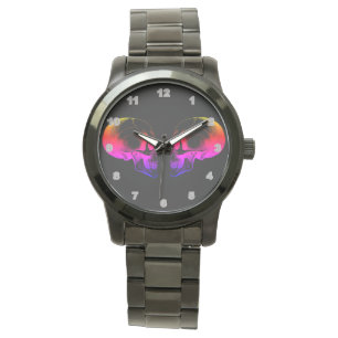 Crâne personnalisé Grand bracelet noir montre homm
