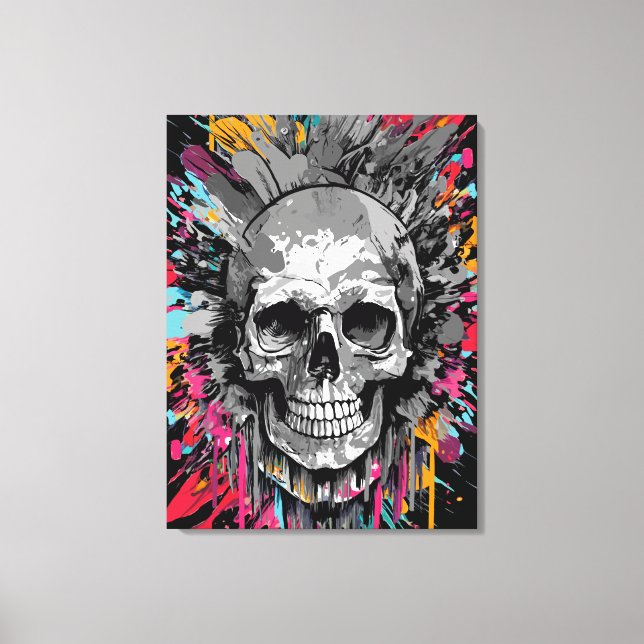 Crâne pirate - toile crâne colorée Imprimer (Recto)