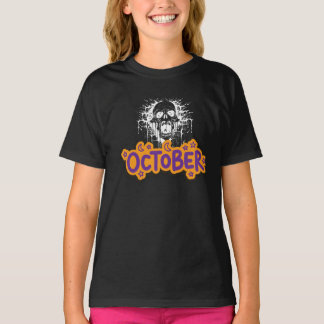 Crâne qui dégouline T-shirt basique d'Halloween d'