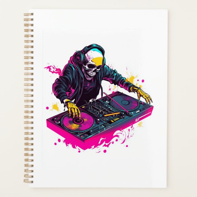 Crâne Rave � Squelette de fête EDM DJ (Devant)