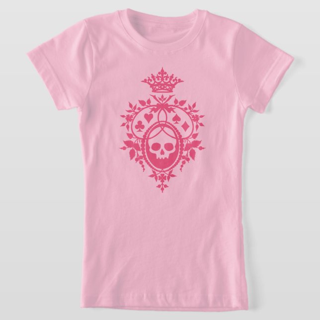 Crâne rose Et Costume Carte Crest T-Shirt (Poser)
