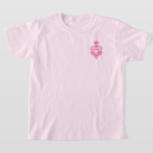 Crâne rose Et Costume Carte Crest T-Shirt