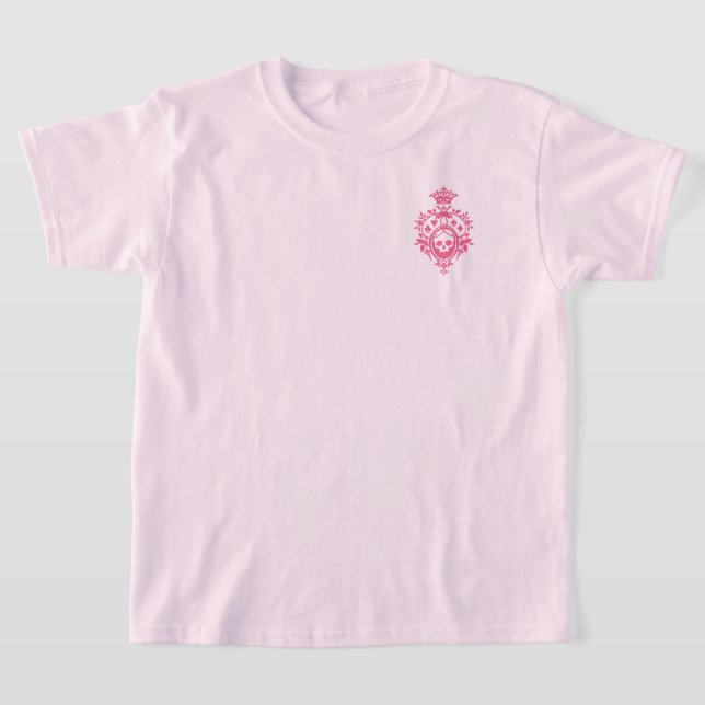 Crâne rose Et Costume Carte Crest T-Shirt (Poser)