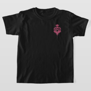Crâne rose Et Costume Carte Crest T-Shirt