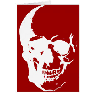 Crâne - Rouge & Blanc métal Imaginaire Art