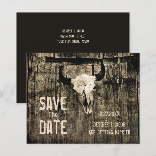 Crâne Rustique De Vache Occidentale Enregistrer La (Devant / Derrière)