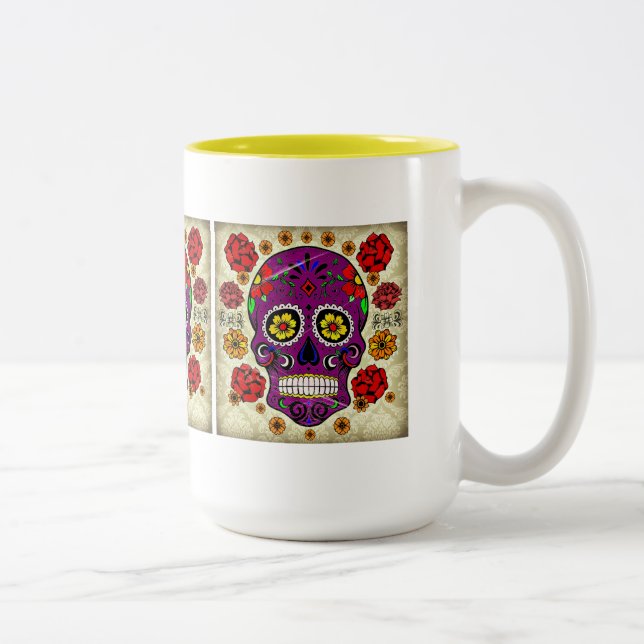 Crâne sucre Dia De Los Muertos Mug (Droit)