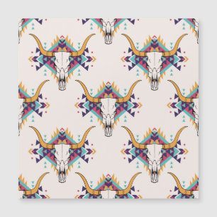 Crâne taureau de la tribu : Boho Seamless