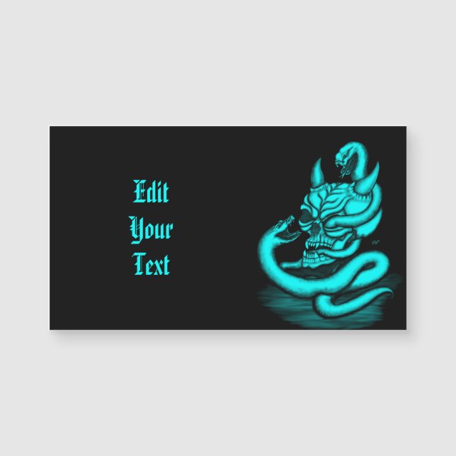 Crâne - Tête diabolique avec serpent (Devant)