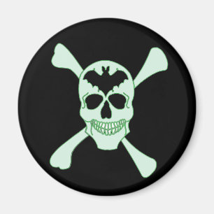 Crâne vert et aimant croisé