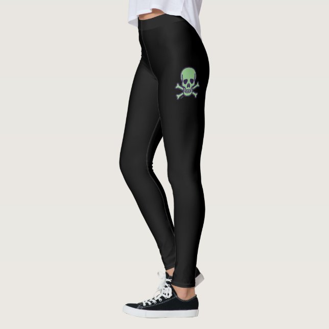 Crâne vert leggings noirs (Gauche)