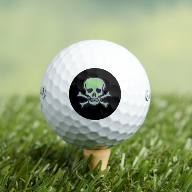 Crâne vert noir Callaway Supersoft balles de golf  (T-shirt Insitu)