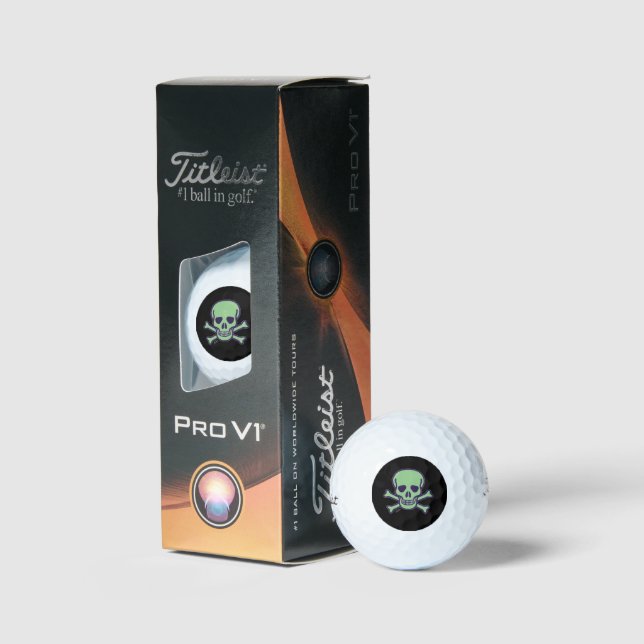 Crâne vert noir Titleist Pro VI balles de golf 3 p (Conditionnement)