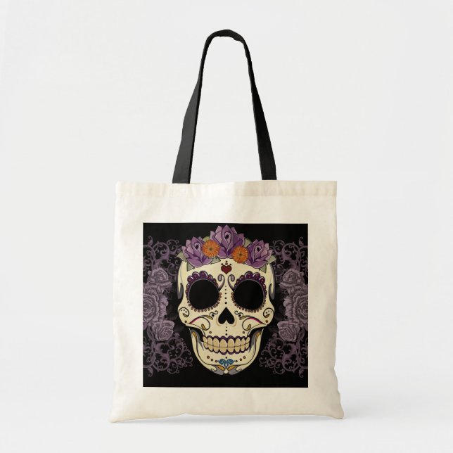 Crâne vintage et Sac fourre-tout Rose (Devant)