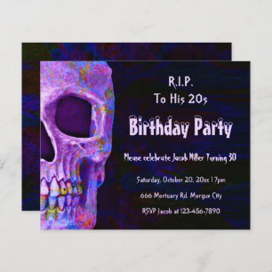 Crâne violet fête d'anniversaire RIP à son budget 