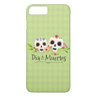 Crânes à sucre florales Dia de Muertos | Coque de