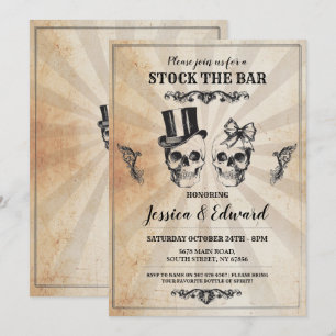 Crânes Approvisionnent Le Bar Invitation Halloween