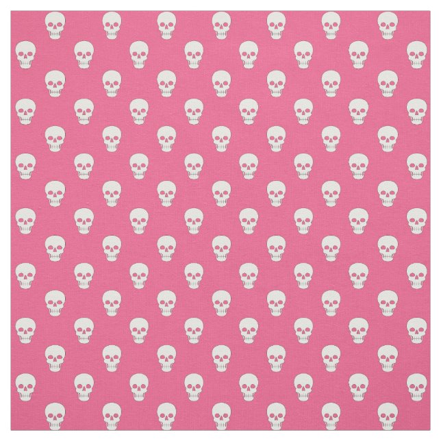 Crânes blancs sur tissu rose (Échantillon)