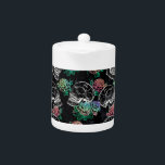 Crânes et Roses Ombre | Gothique Glam Pastel Grung<br><div class="desc">#abstractart Les femmes des années 90 grondent gothique dans un motif sans couture de craie de crânes de sucre accentué avec des roses pastel à l'ombre douce sur un arrière - plan de texture de plateau de velours concassé inspiré par Halloween et la fête mexicaine des morts (dia de los...</div>