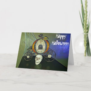 Crânes et toiles d'araignées Carte d'Halloween