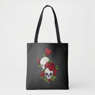 Crânes florales Dia de los Muertos Sac fourre-to
