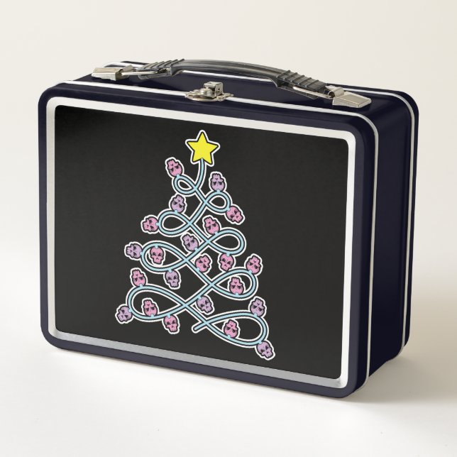 Crânes gothiques Arbre de Noël Lunchbox (Devant)
