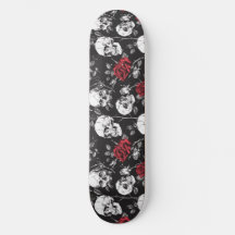Crânes gothiques et skateboard Rose