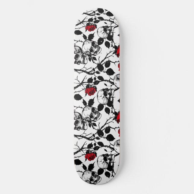 Crânes gothiques et skateboard Rose (Recto)