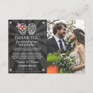 Crânes Merci Carte photo Gothique Halloween